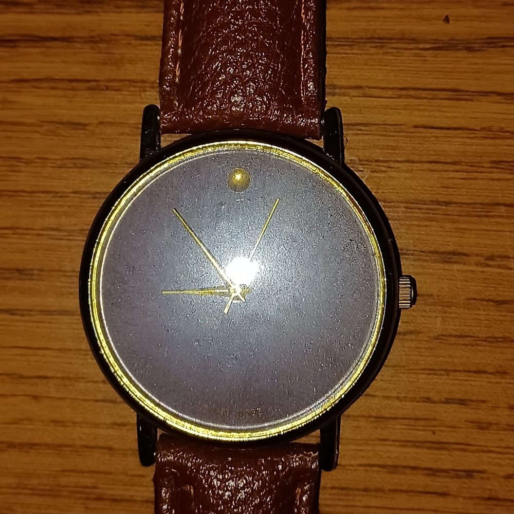 Men's Brown and Gold Watch